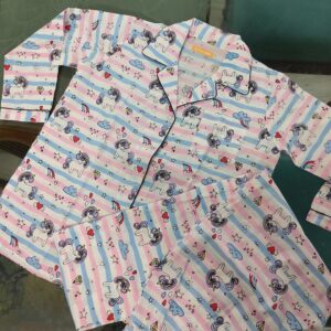 Cozy Cuddles Unicorn Stripes Print Shirt And Bottom Nightsuit/Dress (PRE-0rder)